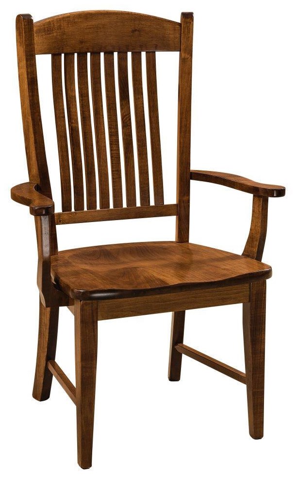 F N Woodworking Lyndon Lyndon AC Customizable Solid Wood Dining Arm Chair Wayside Furniture Mattress Dining Arm Chairs